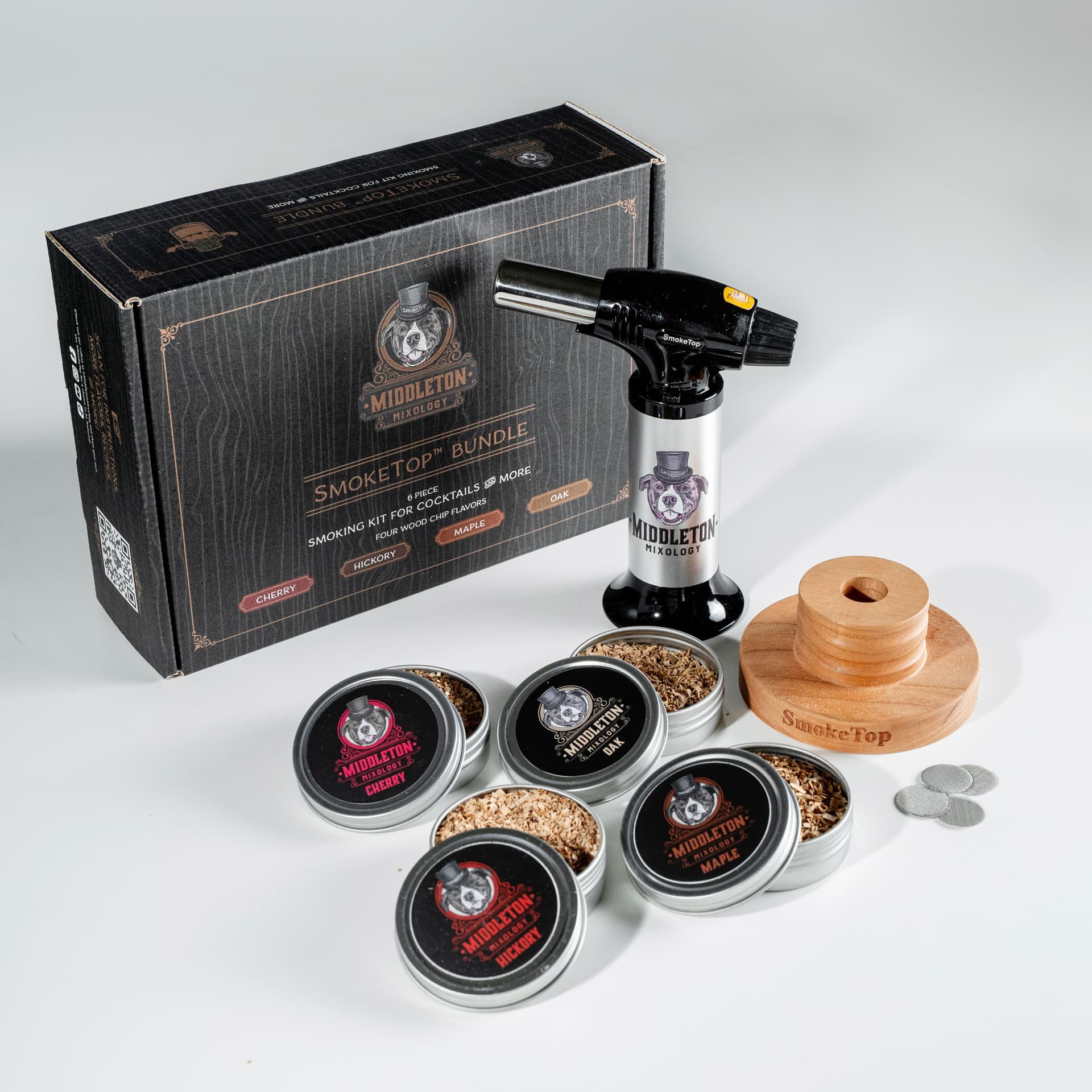 SmokeTop Cherry Bundle - Complete cocktail smoking kit with cherry wood chips