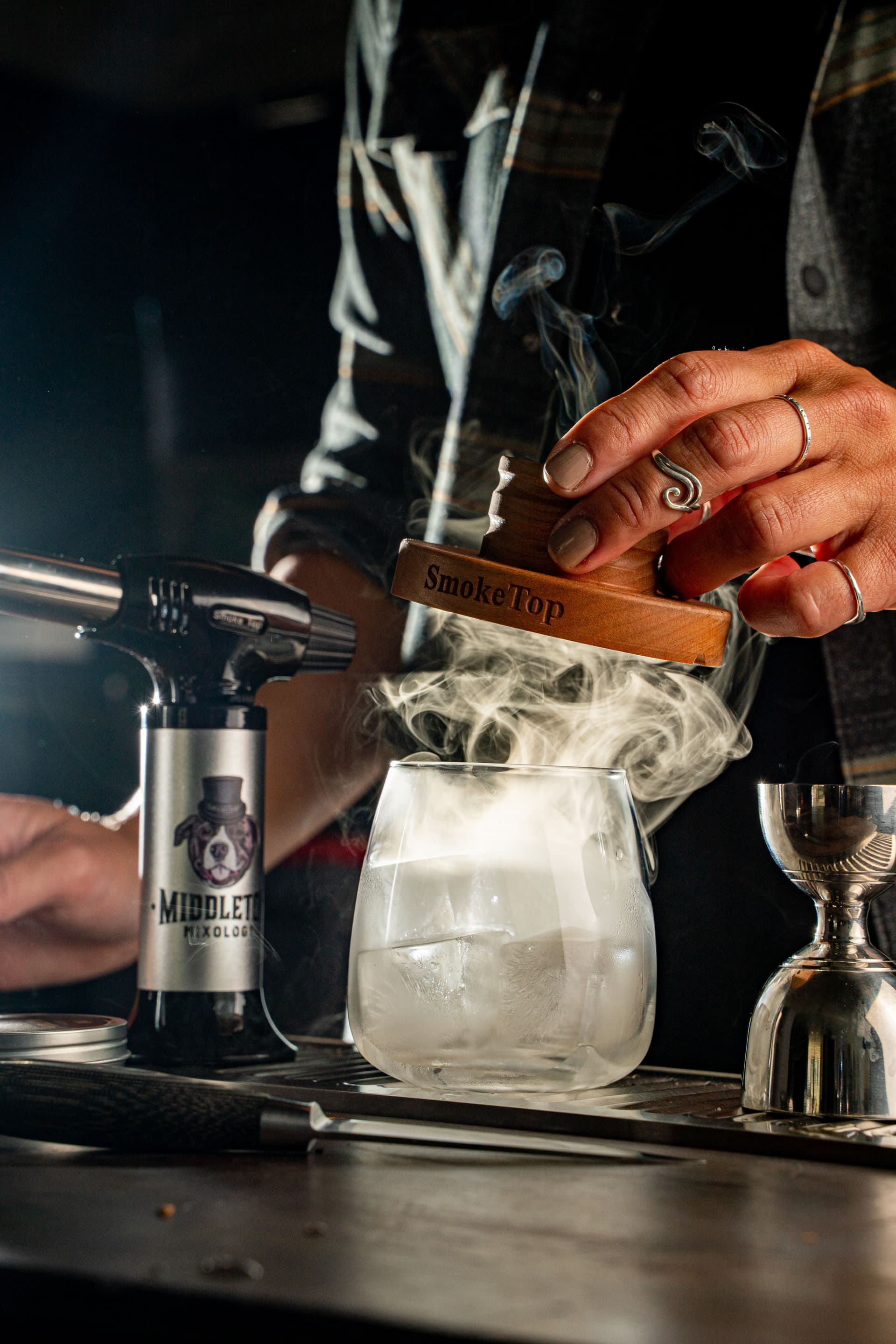 SmokeTop cocktail smoker in professional bar setting